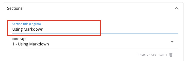Changing Section Name