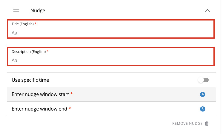 Nudge title and description