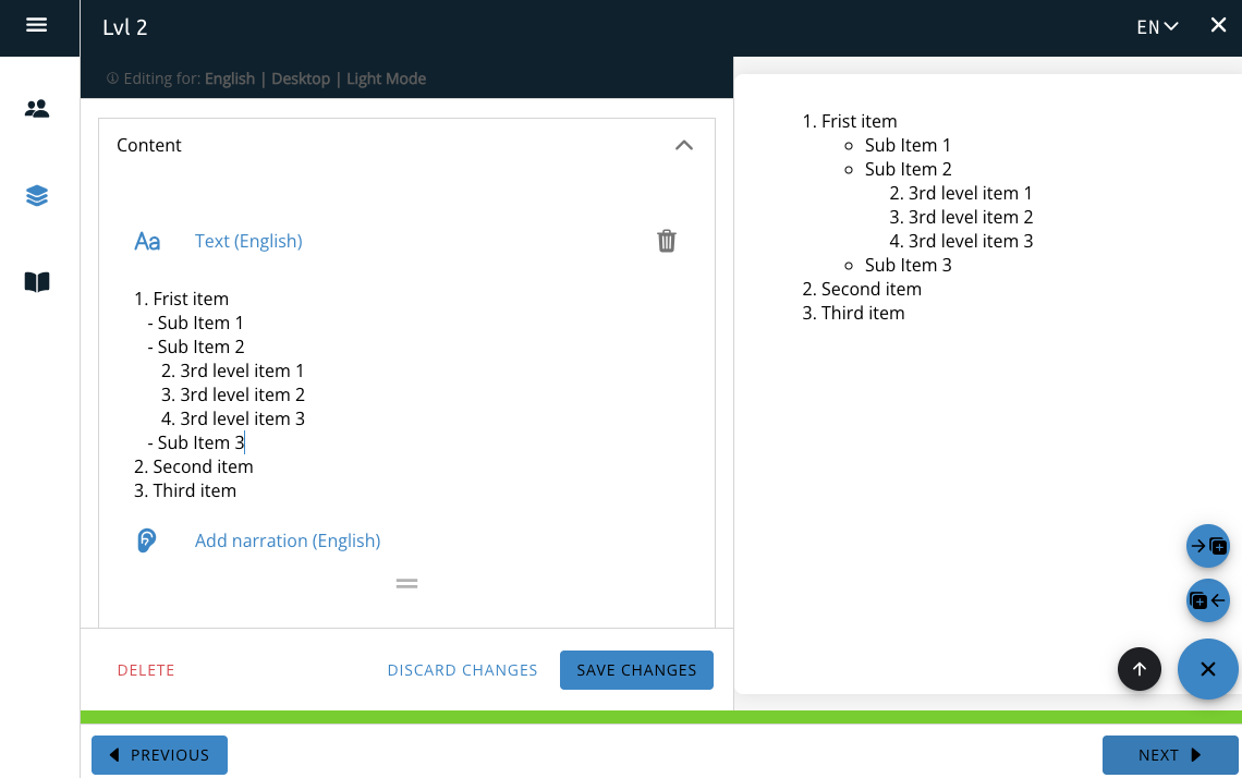 Ordered and Unordered List